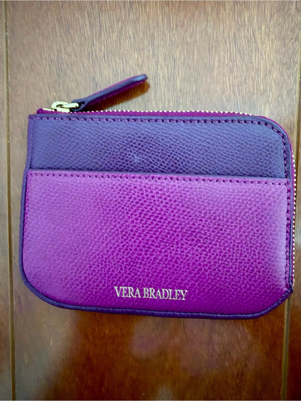 Vera Bradley Two-Tone Purple Zip Card Case